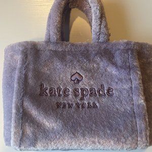 NWT Kate Spade Ella Faux Shearling Small Tote Cross Body Bag Purple
